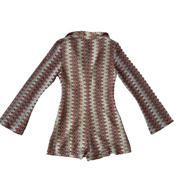 Princess Polly Bell Sleeve Knit Collared Retro Romper Size 4 - Picture 3 of 14